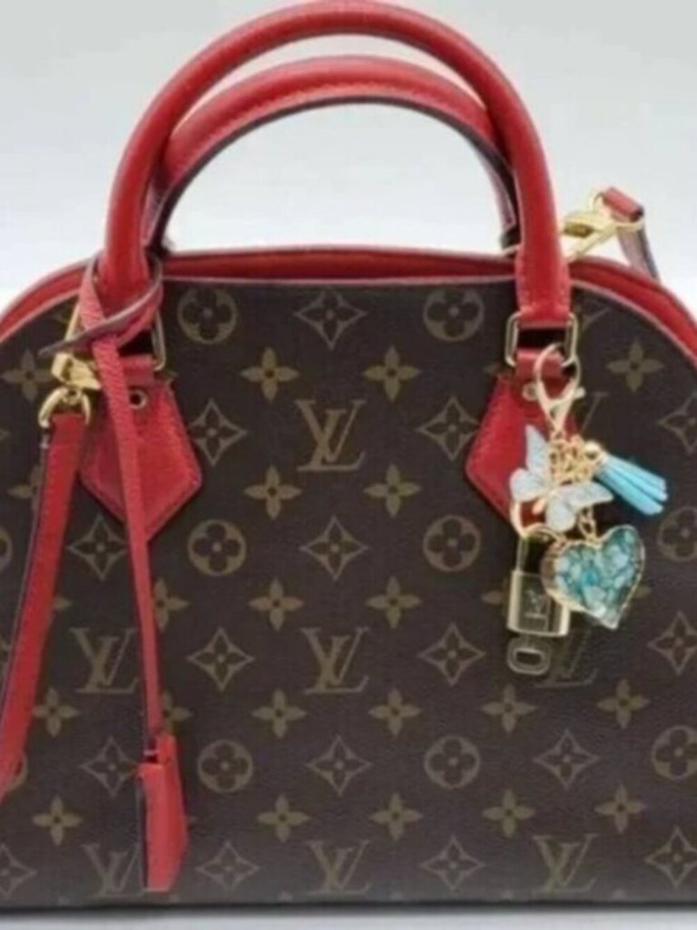 Authentic Louis Vuitton Padlock & Key Gold ✨Unbranded Heart Bag Charm Keychain - Picture 6 of 6